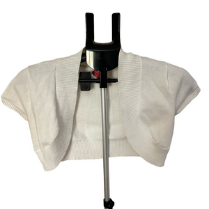 DEREK HEART WHITE SWEATER SHORT SLEEVE BOLERO